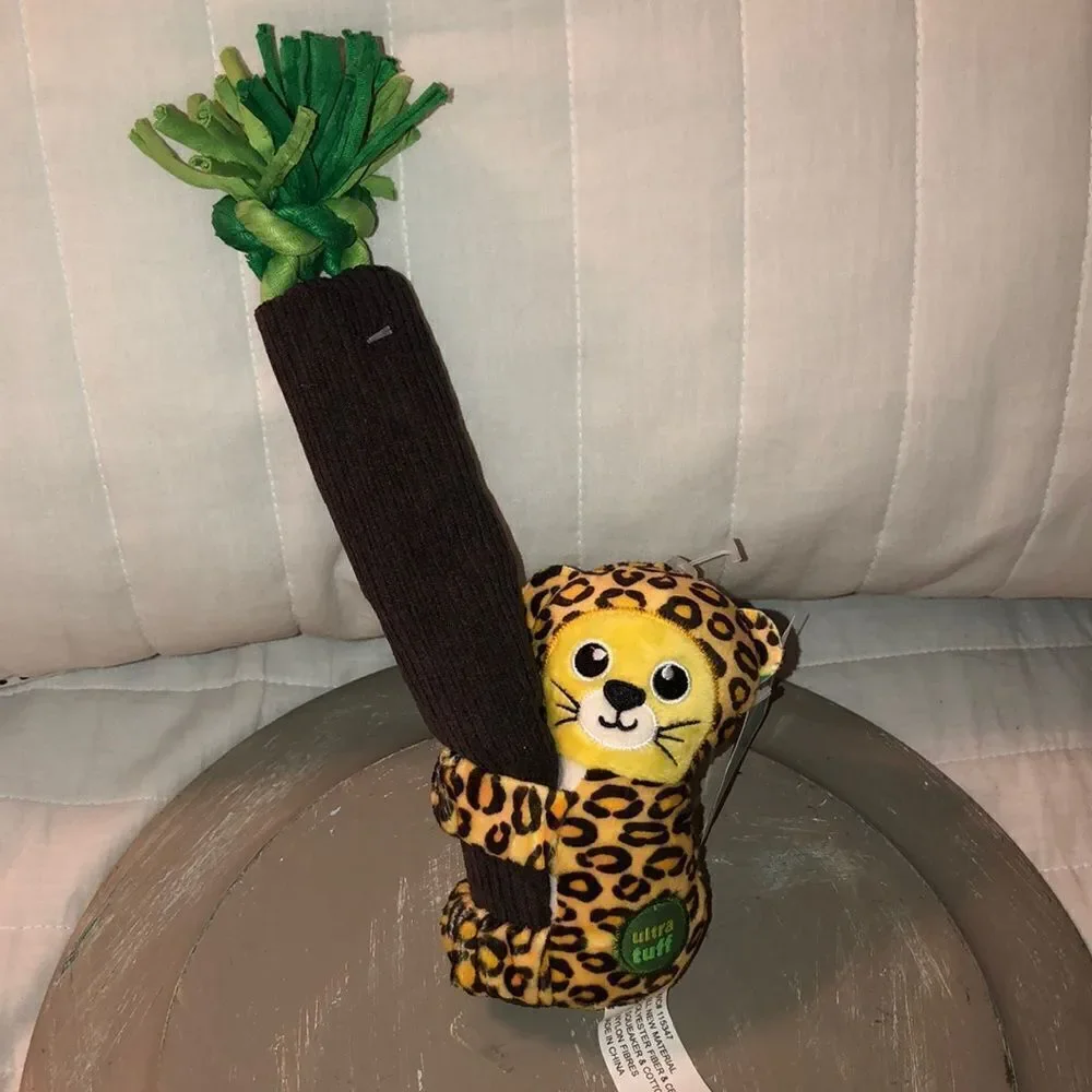 PetShoppe Cuddle Tug Dog Pet Squeaky Leopard Teddy Tree Hugging Toy